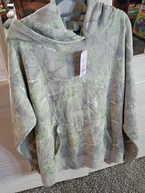 wild fable Green & Gray Tie-Dye Hoodie Sweatshirt